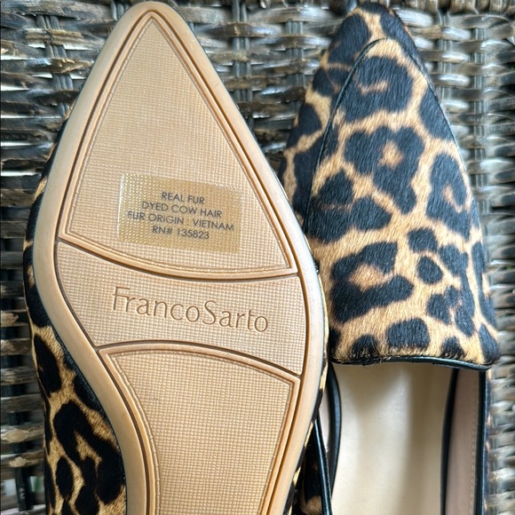 Franco Sarto Brown and Black Leopard Print Loafers women’s size 8.5 - Picture 5 of 7